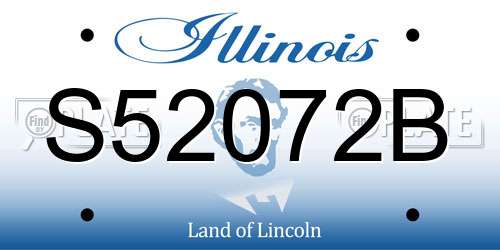 S52072B Illinois License Plate