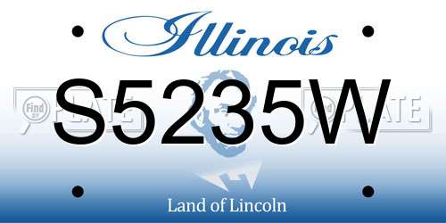 S5235W Illinois License Plate