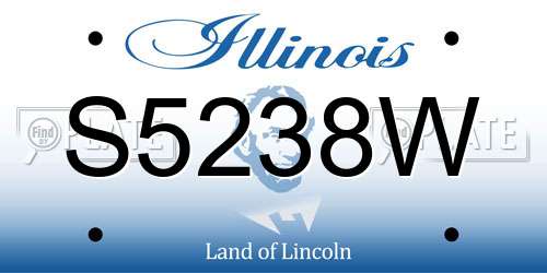 S5238W Illinois License Plate