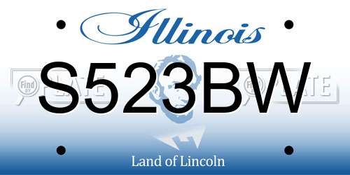 S523BW Illinois License Plate