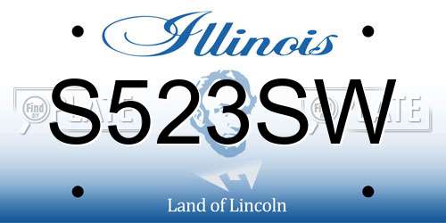 S523SW Illinois License Plate