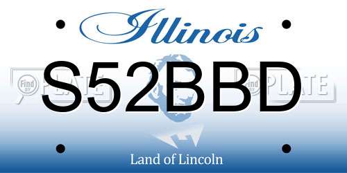 S52BBD Illinois License Plate