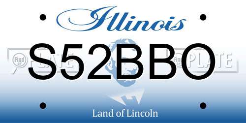 S52BBO Illinois License Plate