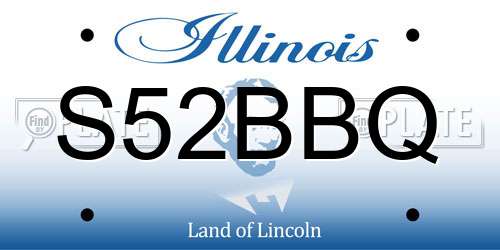 S52BBQ Illinois License Plate
