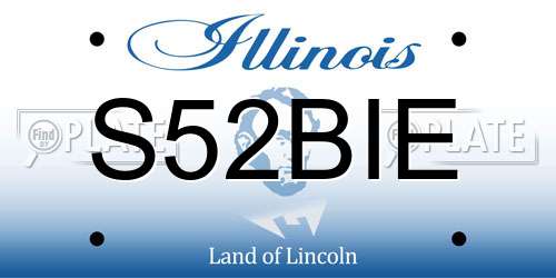 S52BIE Illinois License Plate