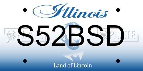 S52BSD Illinois License Plate