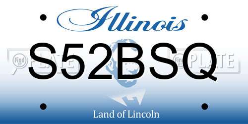 S52BSQ Illinois License Plate