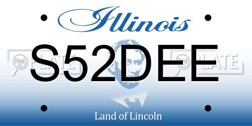 S52DEE Illinois License Plate