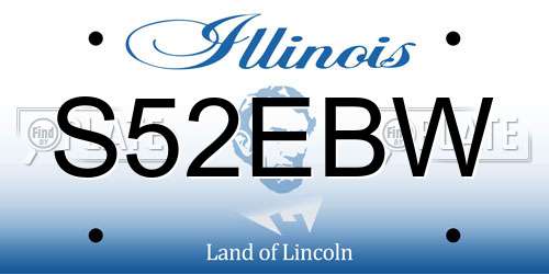 S52EBW Illinois License Plate