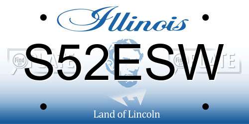 S52ESW Illinois License Plate