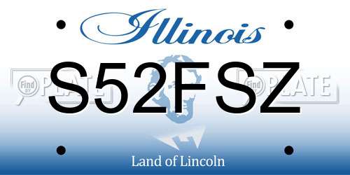 S52FSZ Illinois License Plate
