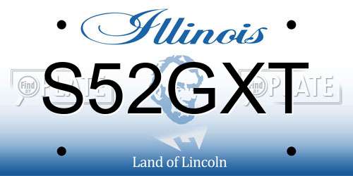 S52GXT Illinois License Plate