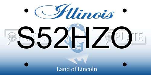 S52HZO Illinois License Plate