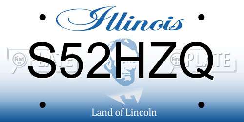 S52HZQ Illinois License Plate