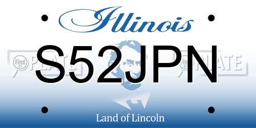 S52JPN Illinois License Plate