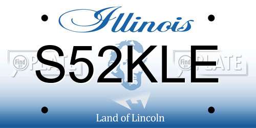 S52KLE Illinois License Plate