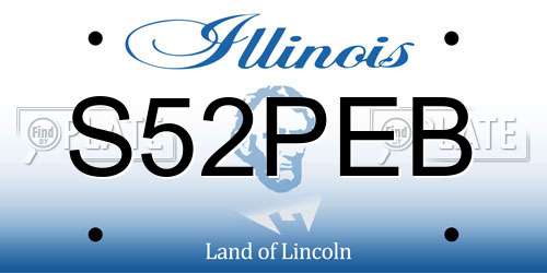 S52PEB Illinois License Plate