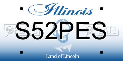 S52PES Illinois License Plate