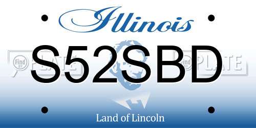 S52SBD Illinois License Plate