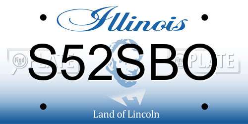 S52SBO Illinois License Plate