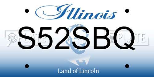 S52SBQ Illinois License Plate