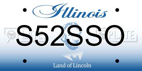 S52SSO Illinois License Plate