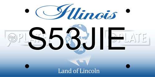 S53JIE Illinois License Plate