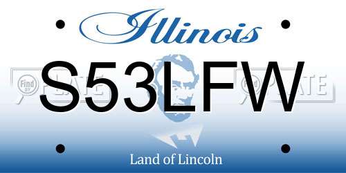 S53LFW Illinois License Plate