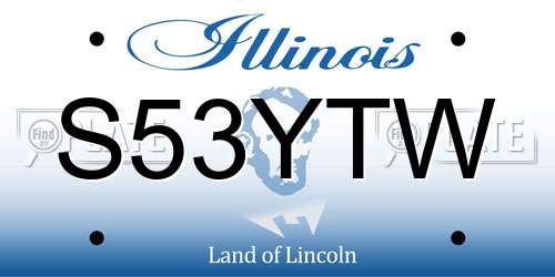 S53YTW Illinois License Plate