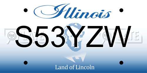 S53YZW Illinois License Plate
