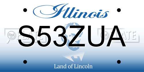 S53ZUA Illinois License Plate
