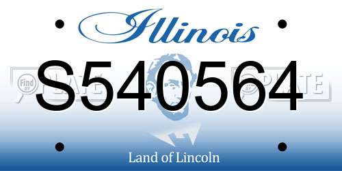 S540564 Illinois License Plate