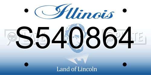 S540864 Illinois License Plate