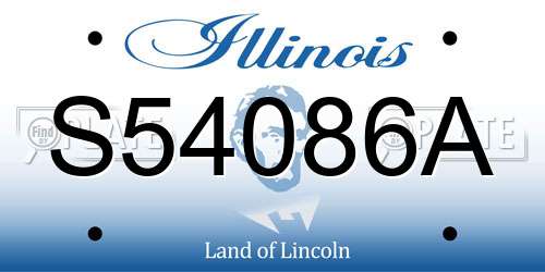 S54086A Illinois License Plate