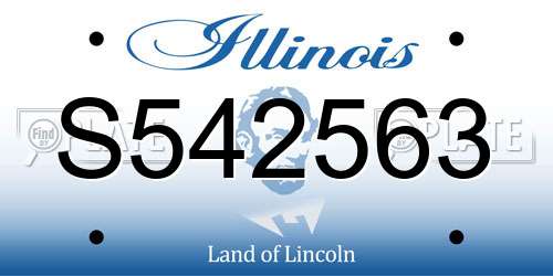 S542563 Illinois License Plate