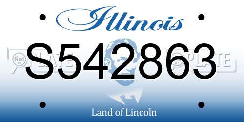 S542863 Illinois License Plate