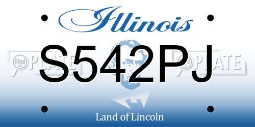 S542PJ Illinois License Plate