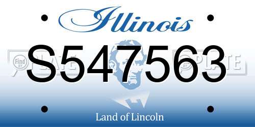 S547563 Illinois License Plate