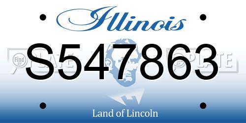 S547863 Illinois License Plate