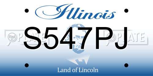 S547PJ Illinois License Plate