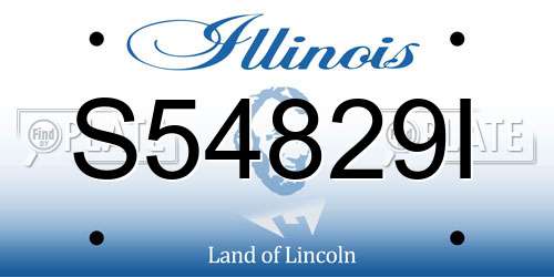 S54829I Illinois License Plate