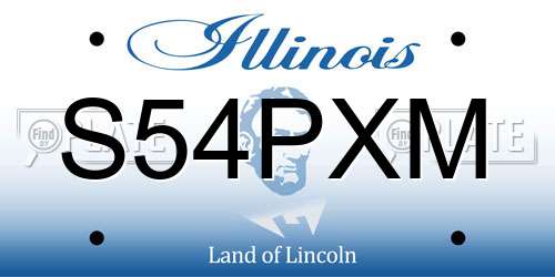 S54PXM Illinois License Plate