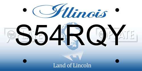 S54RQY Illinois License Plate