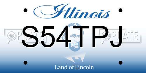 S54TPJ Illinois License Plate