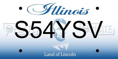 S54YSV Illinois License Plate
