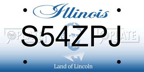 S54ZPJ Illinois License Plate