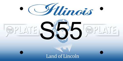 S55 Illinois License Plate