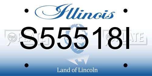 S55518I Illinois License Plate