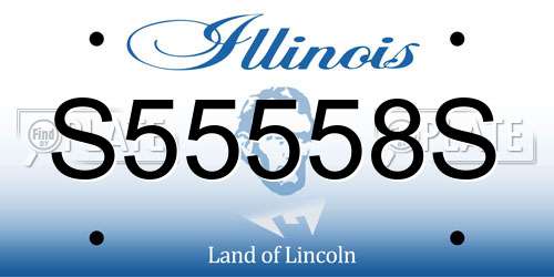 S55558S Illinois License Plate