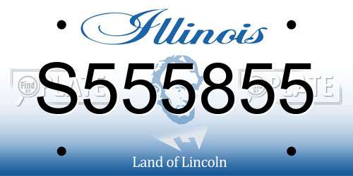 S555855 Illinois License Plate